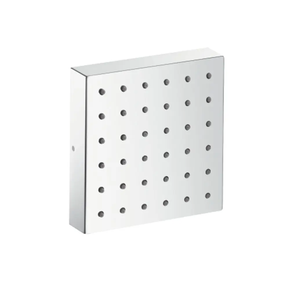 Eckiges Duschmodul aus Chrom mit rechteckiger Form und mehreren Düsen für Wasserabgabe, hergestellt von AXOR.